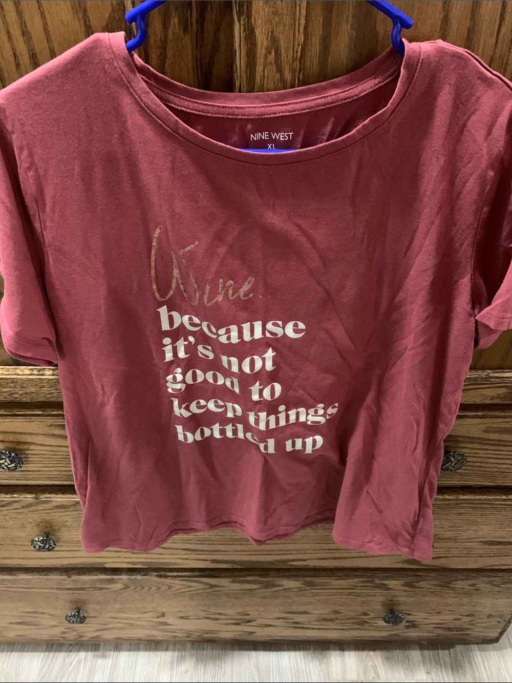 Nine West Dusty Rose Graphic Short Sleeve Tee